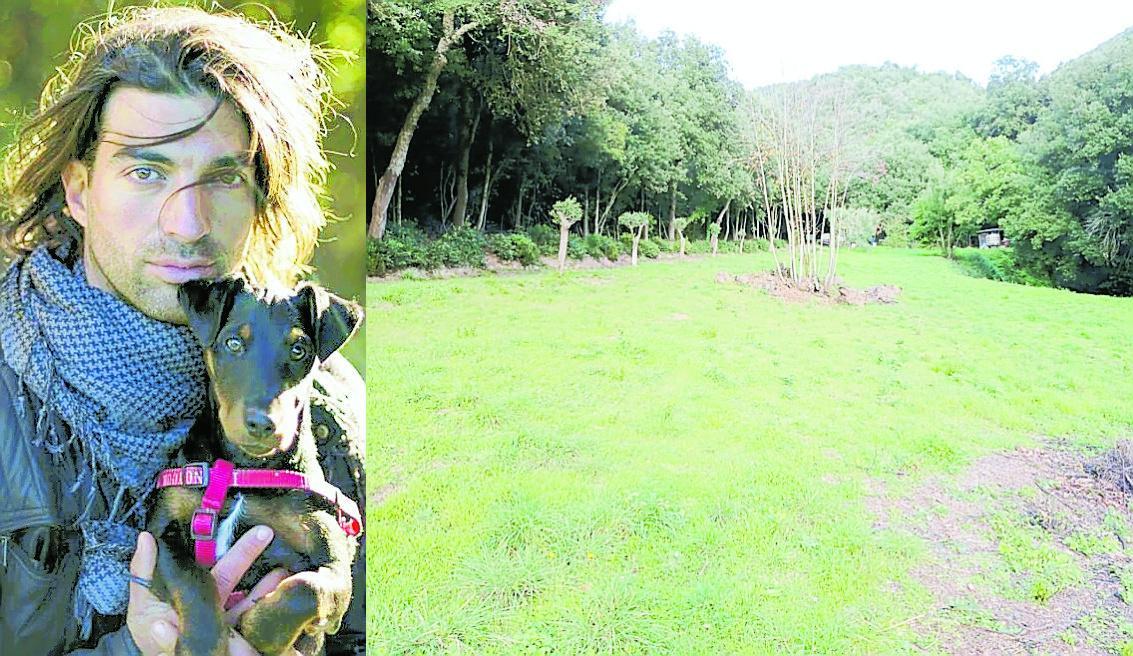 Daniele Panetti con il cane Tito e la zona dov’è avvenuto l’attacco dei lupi