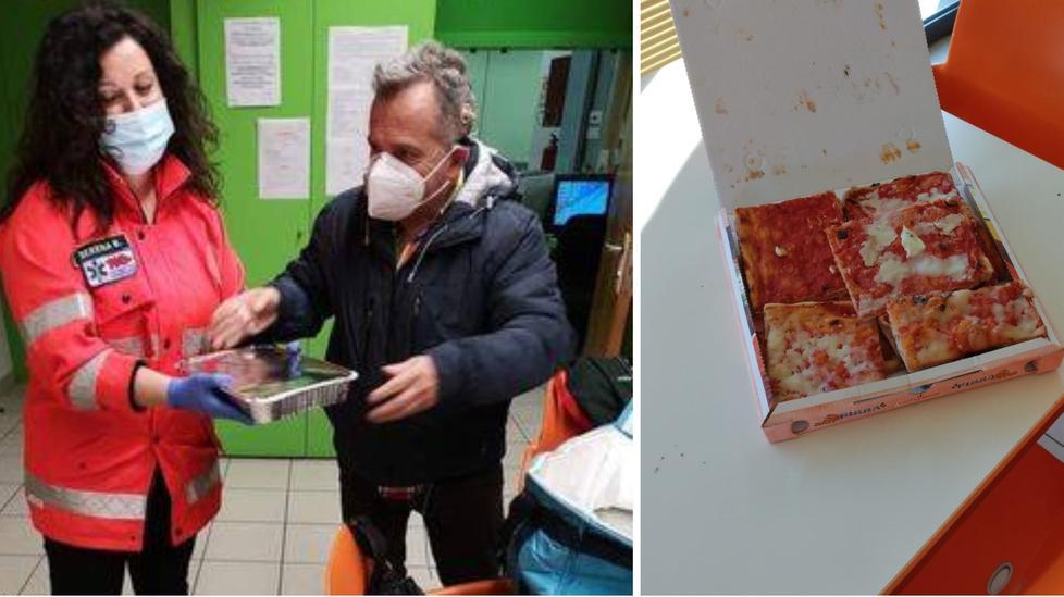 Pizzaiolo anonimo regala pasto ai volontari 