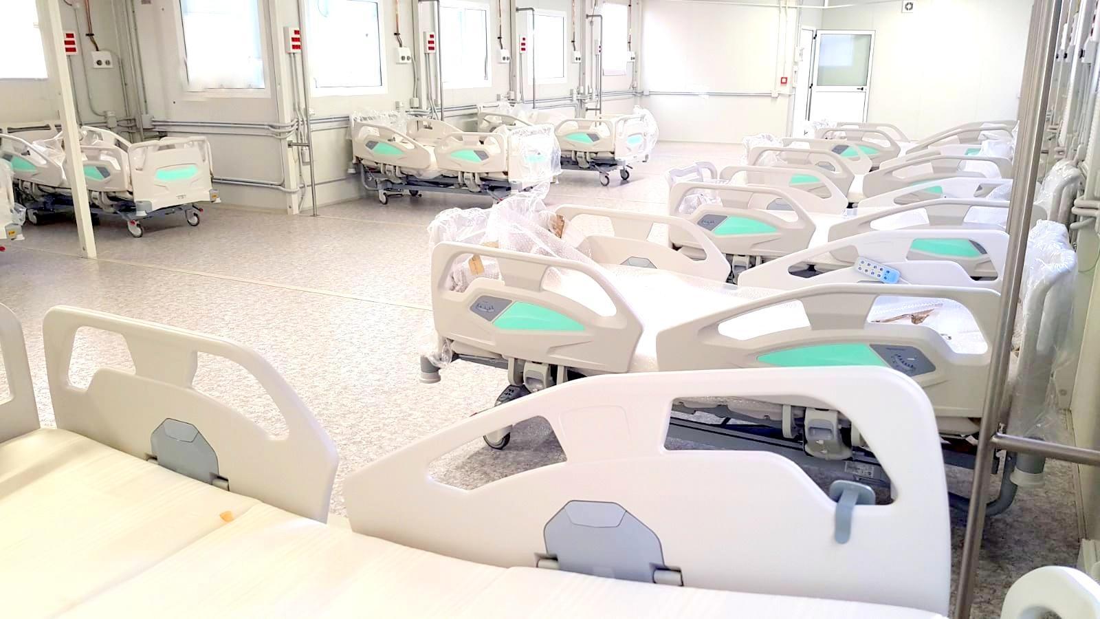 La struttura prefabbricata per i pazienti Covid a Sassari (foto Ivan Nuvoli)