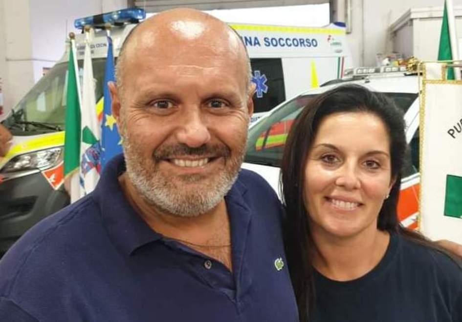 Il sindaco di Cecina Samuele Lippi e la presidente della Pubblica Assistenza di Cecina Serena Mulaz