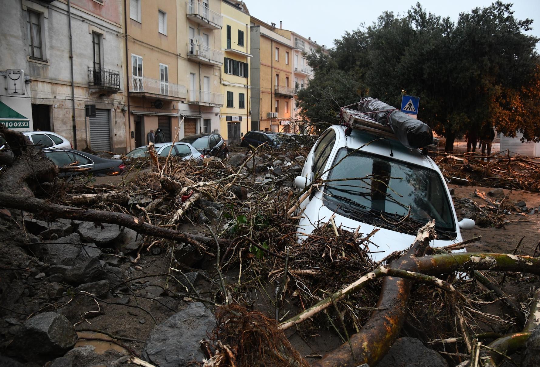 Un'immagine di Bitti colpito dall'alluvione (foto Massimo Locci)