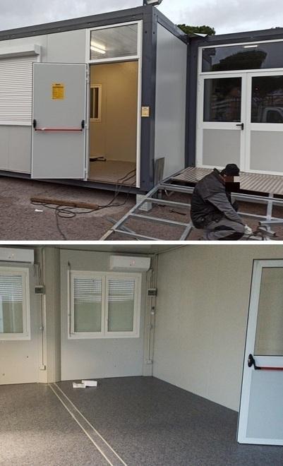 Reparto Covid esterno Container installati Da mercoledì ospiterà chi ha sintomi lievi