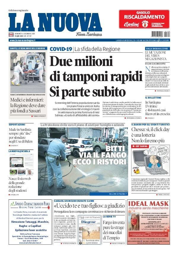 La Nuova Sardegna - Prima Pagina - 6 dicembre 2020