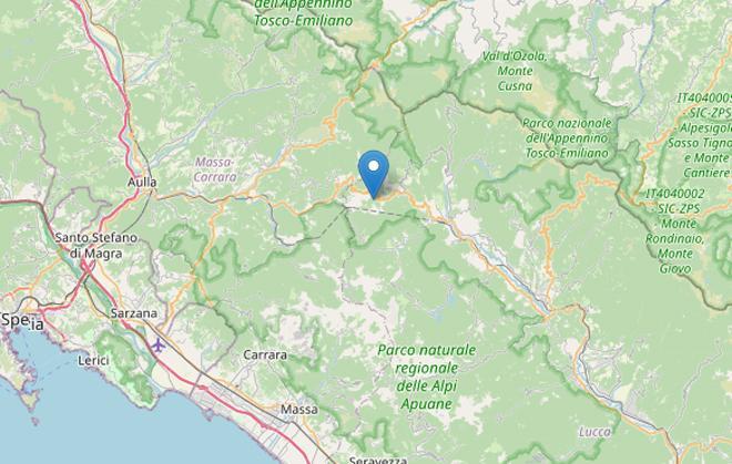 Scossa di terremoto in Toscana, l'epicentro tra la Lunigiana e la Garfagnana