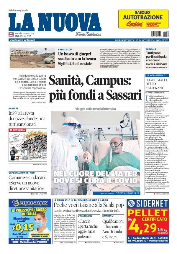 La Nuova Sardegna - Prima Pagina - 8 dicembre 2020