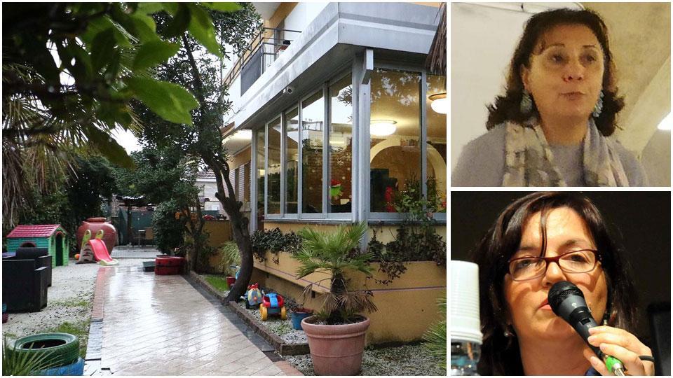 un’immagine della sede di “Numeri primi”, uno dei tanti centri della coop Serinper per ospitare i minori in affidamento, Rosa Russo, all’epoca dei fatti giudice onorario del Tribunale per i minori di Firenze, e Paola Giusti, dirigente dei servizi sociali del Comune di Massa