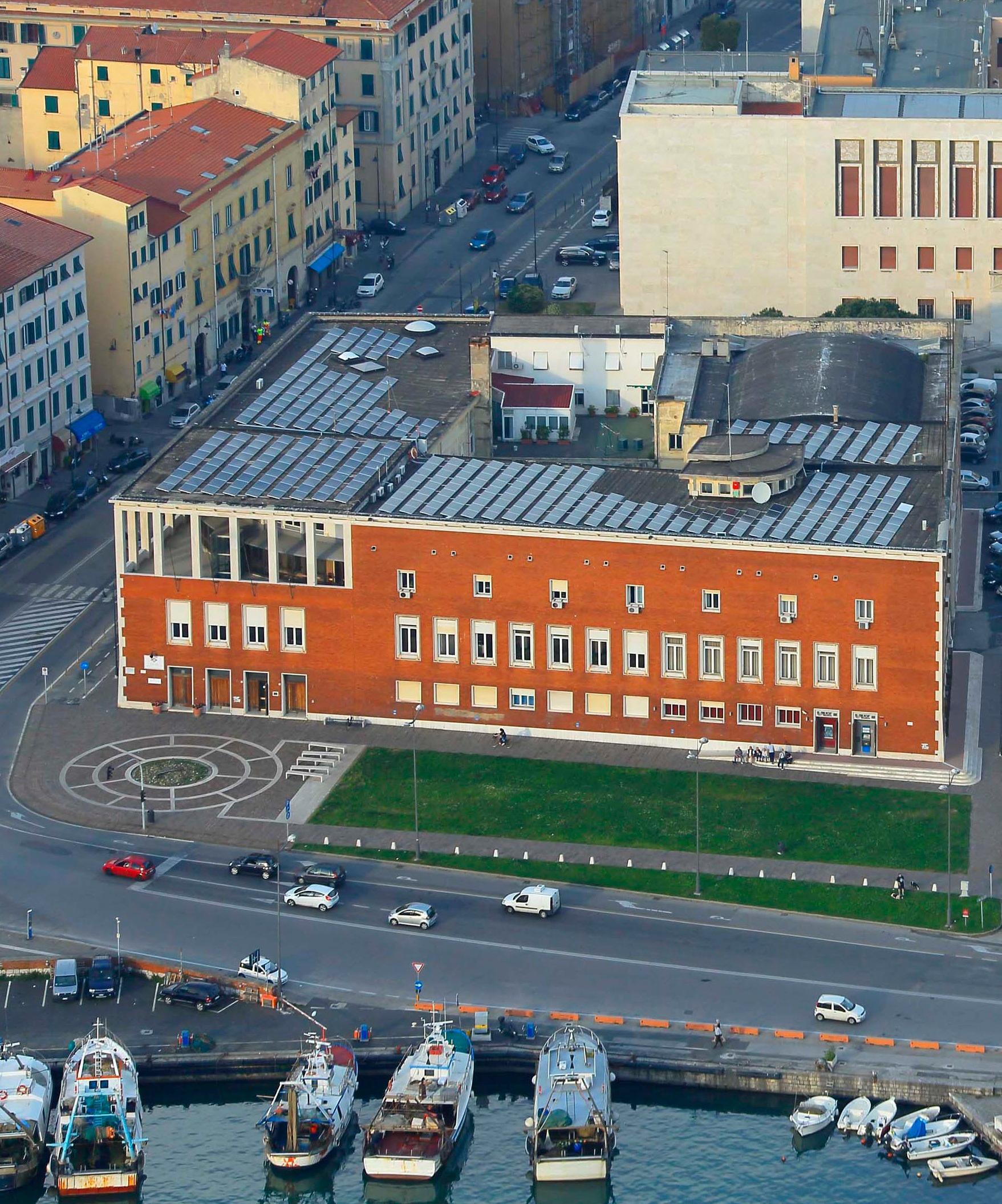 La sede della Compagnia portuale vista dall’alto (Muzzi)