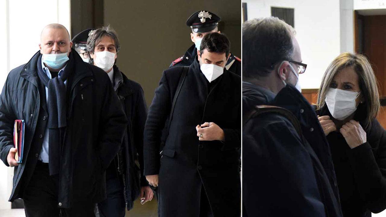 Il sindaco Filippo Bellesi con i suoi due legali e nella foto accanto la dottoressa Rosanna Vallelonga con l’avvocato Carabelli