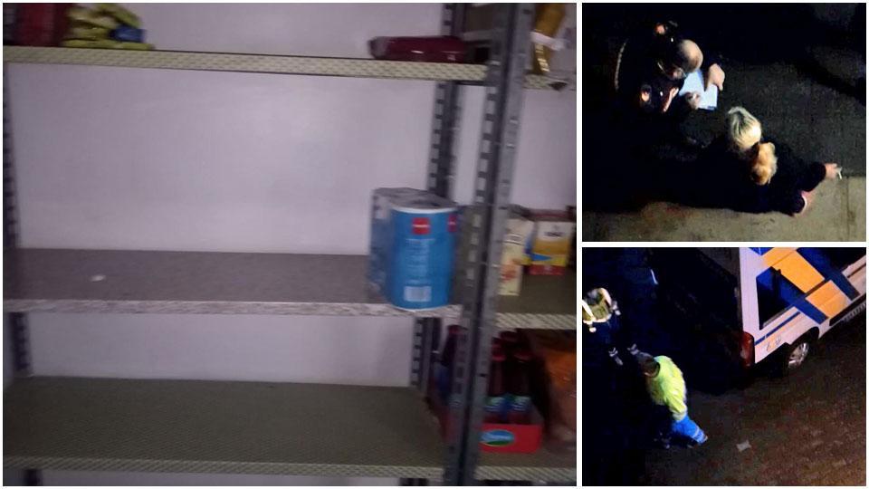 la dispensa quasi vuota a Casa Ciampi e due momenti del trasferimento di alcune ospiti