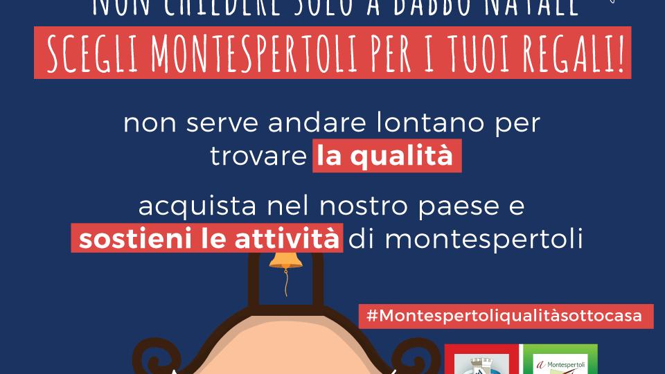 La locandina dell'iniziativa del Comune di Montespertoli per gli acquisti di Natale