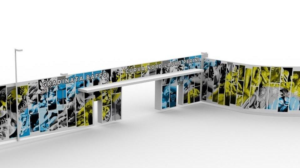 La street art allo stadio, in curva Nord e gradinata