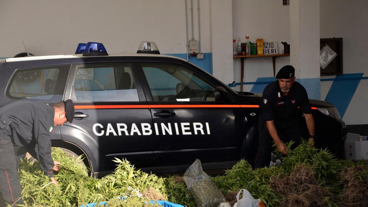 I carabinieri in un'attività antidroga, immagine di repertorio