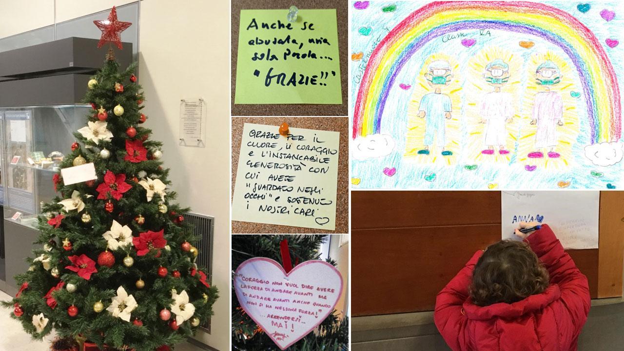 «Gli angeli esistono»: così i muri degli ospedali toscani ringraziano gli eroi del Covid 