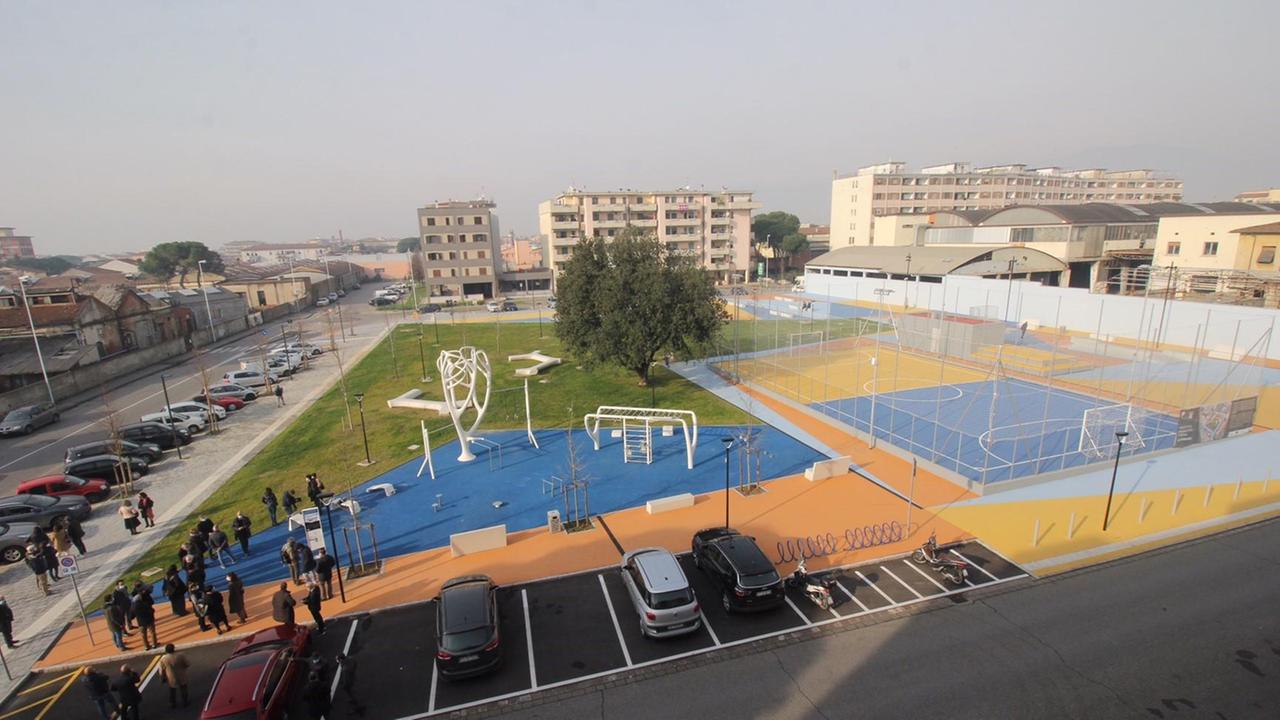 Una veduta dall'alto del nuovo playground al Macrolotto Zero