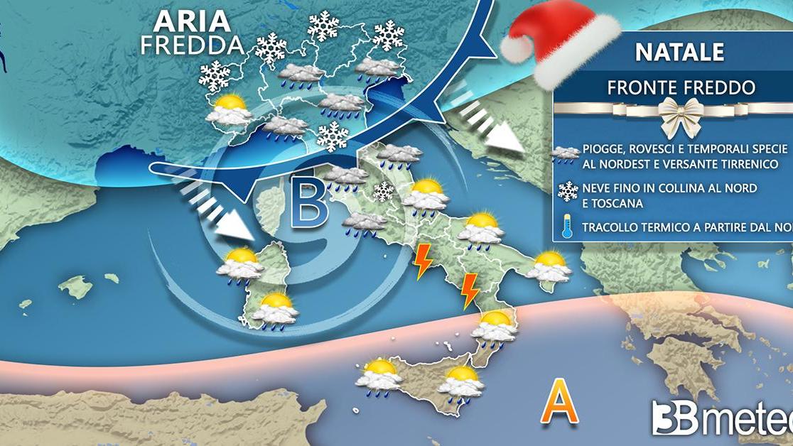 Meteo Arriva la tempesta di Natale. In arrivo maltempo con neve al Nord