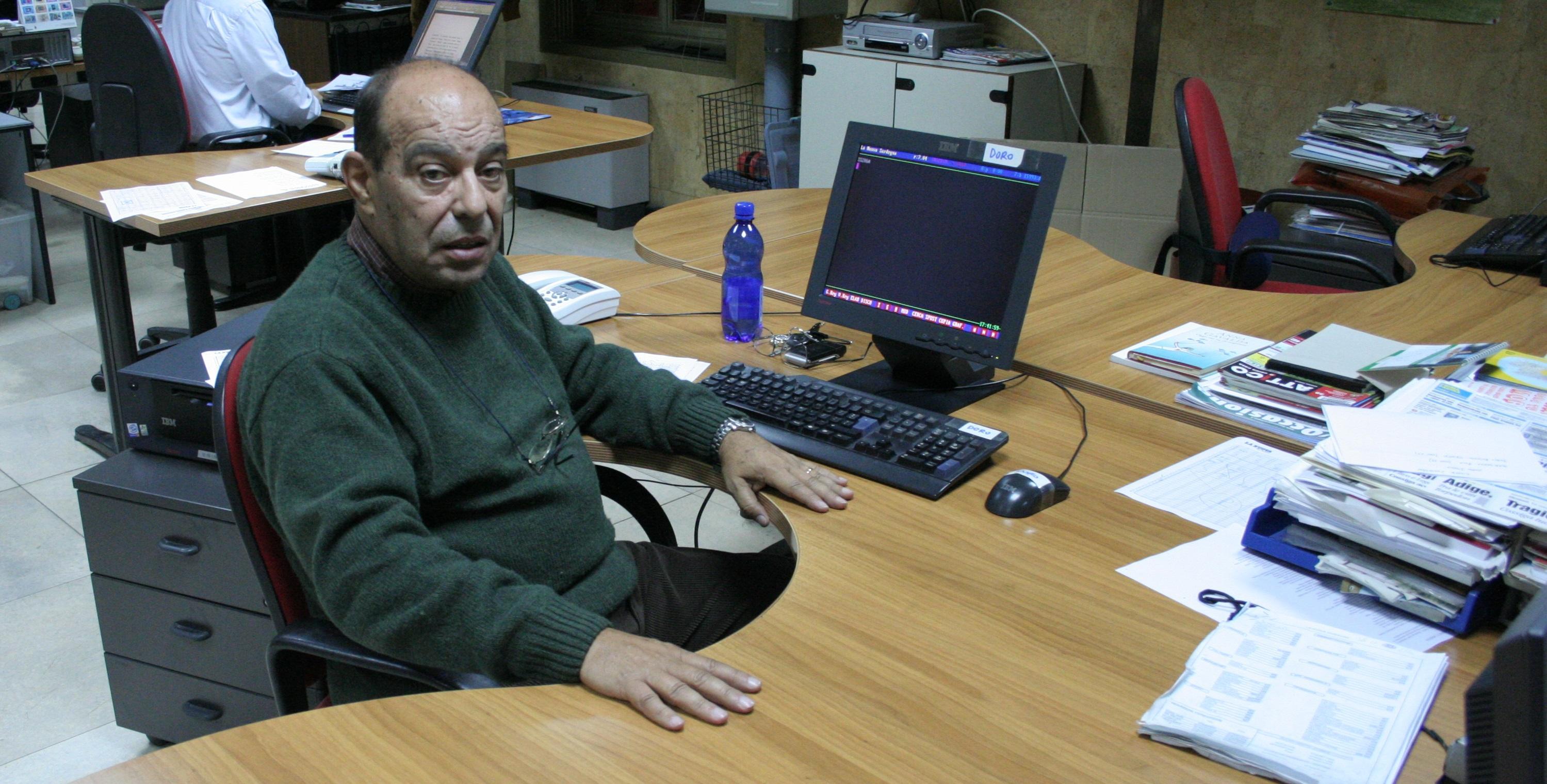 Daniele Doro nella redazione di via Porcellana
