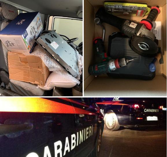 La refurtiva recuperata dai carabinieri dopo il furto nella villetta a Orentano