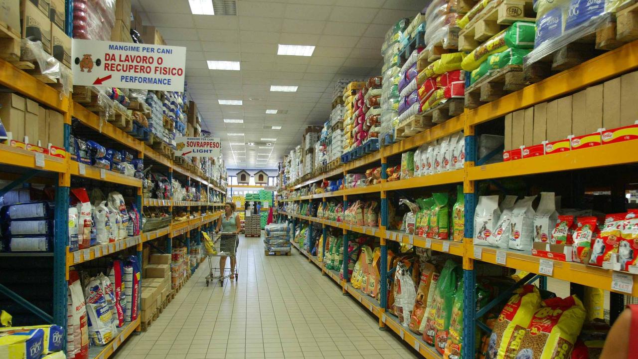 Un grande magazzino con prodotti per animali (foto d'archivio)