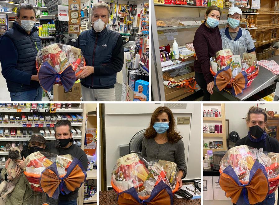 Le ceste della lotteria fatte coi prodotti acquistati nei negozi di Fucecchio