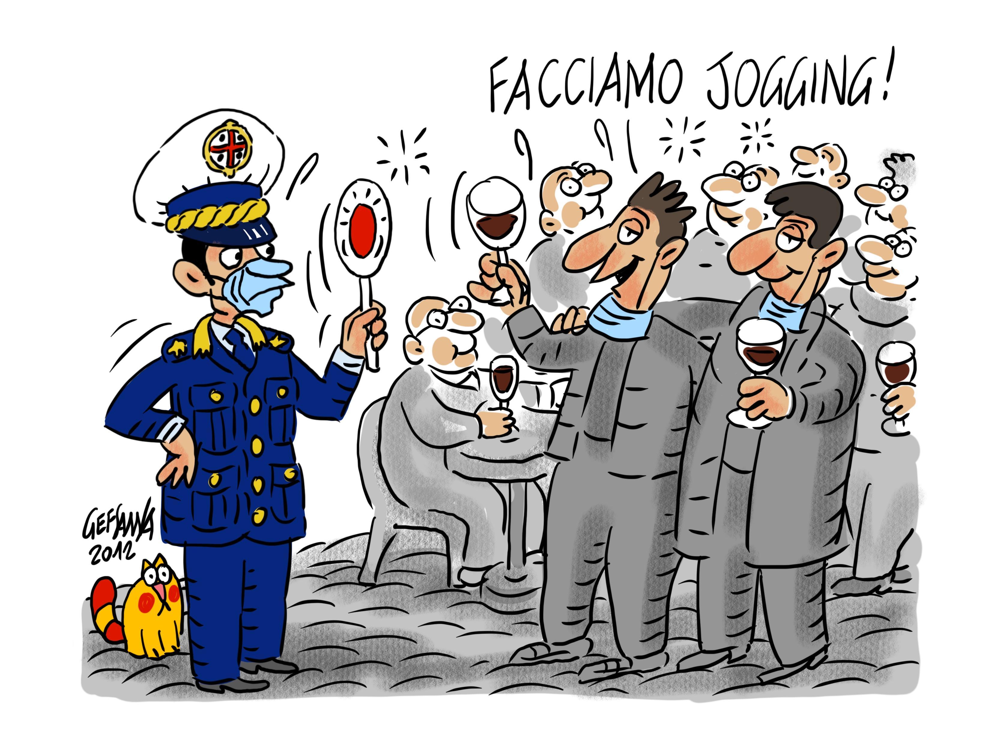 La vignetta di Gef - Folli assembramenti nel centro di Sassari 