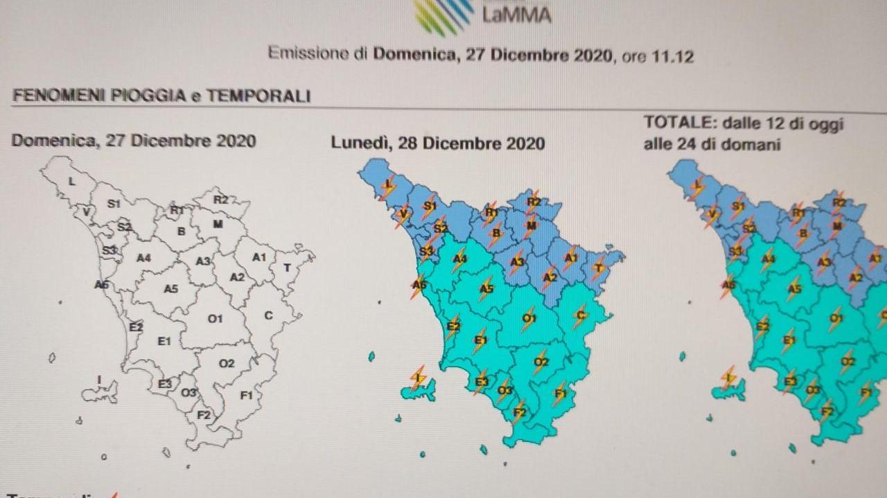 Allerta meteo arancione per vento e mareggiate nella mattinata di lunedì 28 dicembre