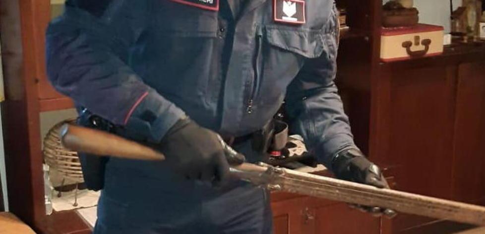 Ritrovato un cane rubato, sequestrati fucili e una katana 