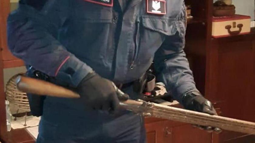 Ritrovato un cane rubato, sequestrati fucili e una katana