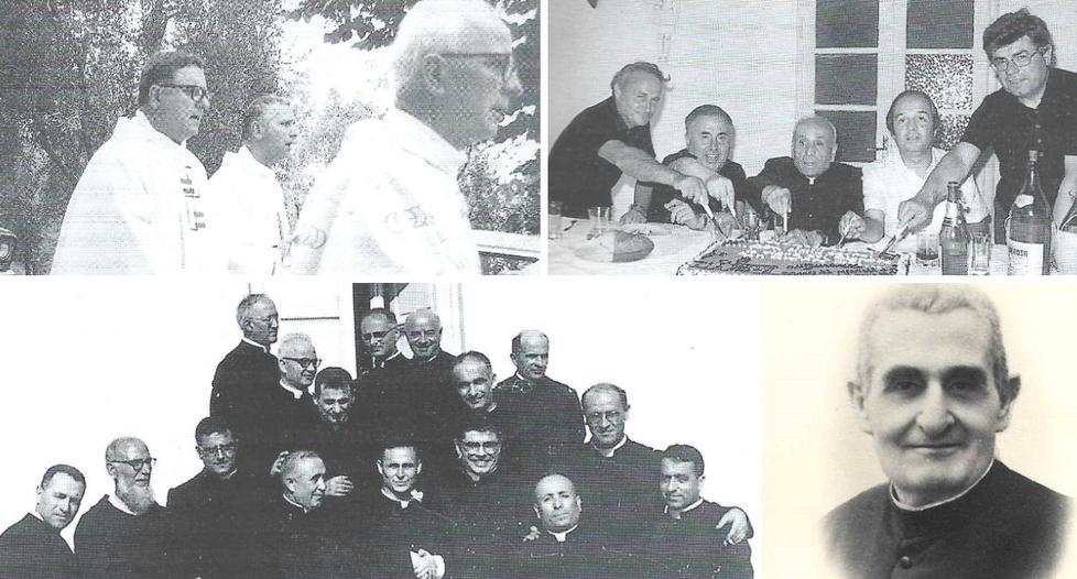 Dall’alto in senso orario: don Guidi insieme a don Lari e a don Volpi; la “covata” del 1959; don Panichi; alcuni preti di Fabbrica nel 1950