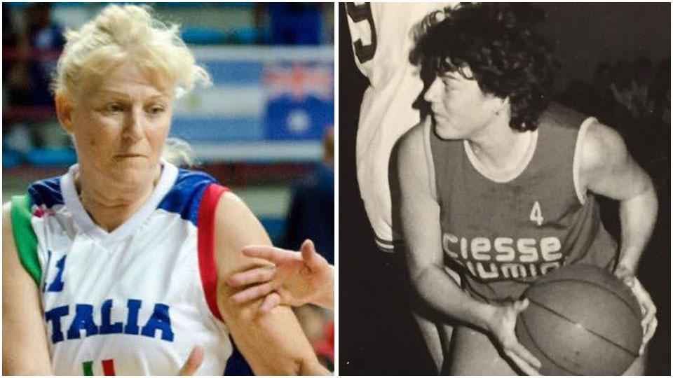 Paola Paoli con la Nazionale Femminile Master. Nella foto a destra con la Ciesse Piumini Pistoia (1982/83)