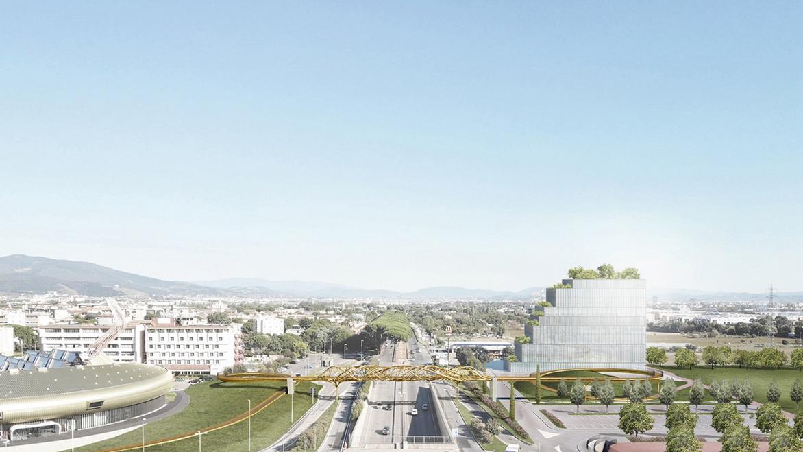Il rendering della sistemazione dell'area intorno al Museo Pecci