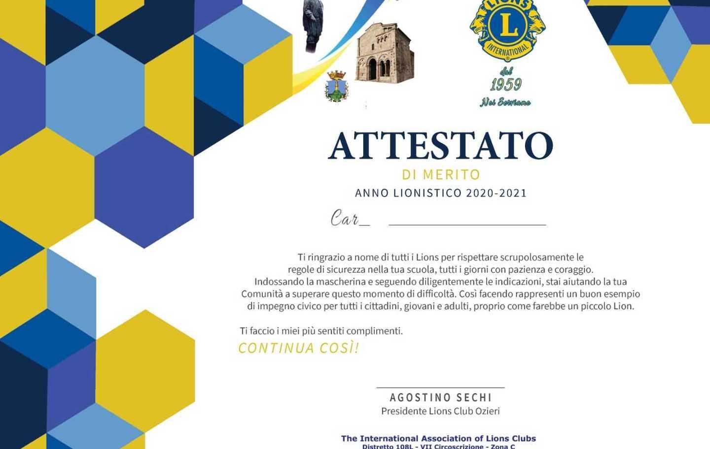 Il Lions premia i bimbi della primaria 