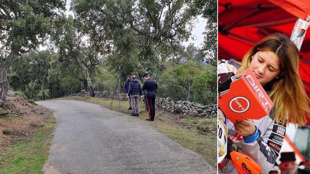 I consulenti tecnici insieme ai carabinieri durante gli accertamenti eseguiti mercoledì 30 dicembre in Sardegna e la giovane vittima dell'incidente Sara Lenzi