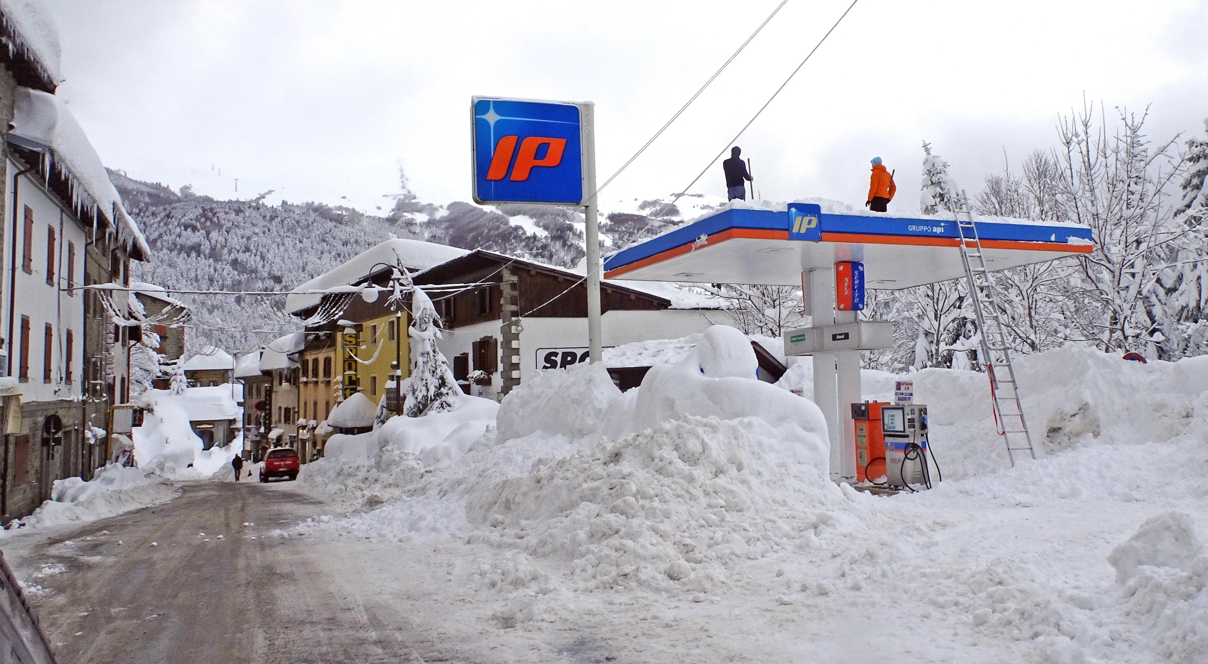 Un'immagine della neve all'Abetone