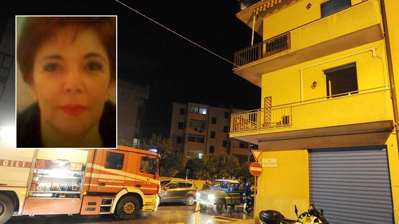 Vigili del fuoco e carabinieri in via Bellini (foto Pabar). Nel riquadro, Sandra Pasquinelli