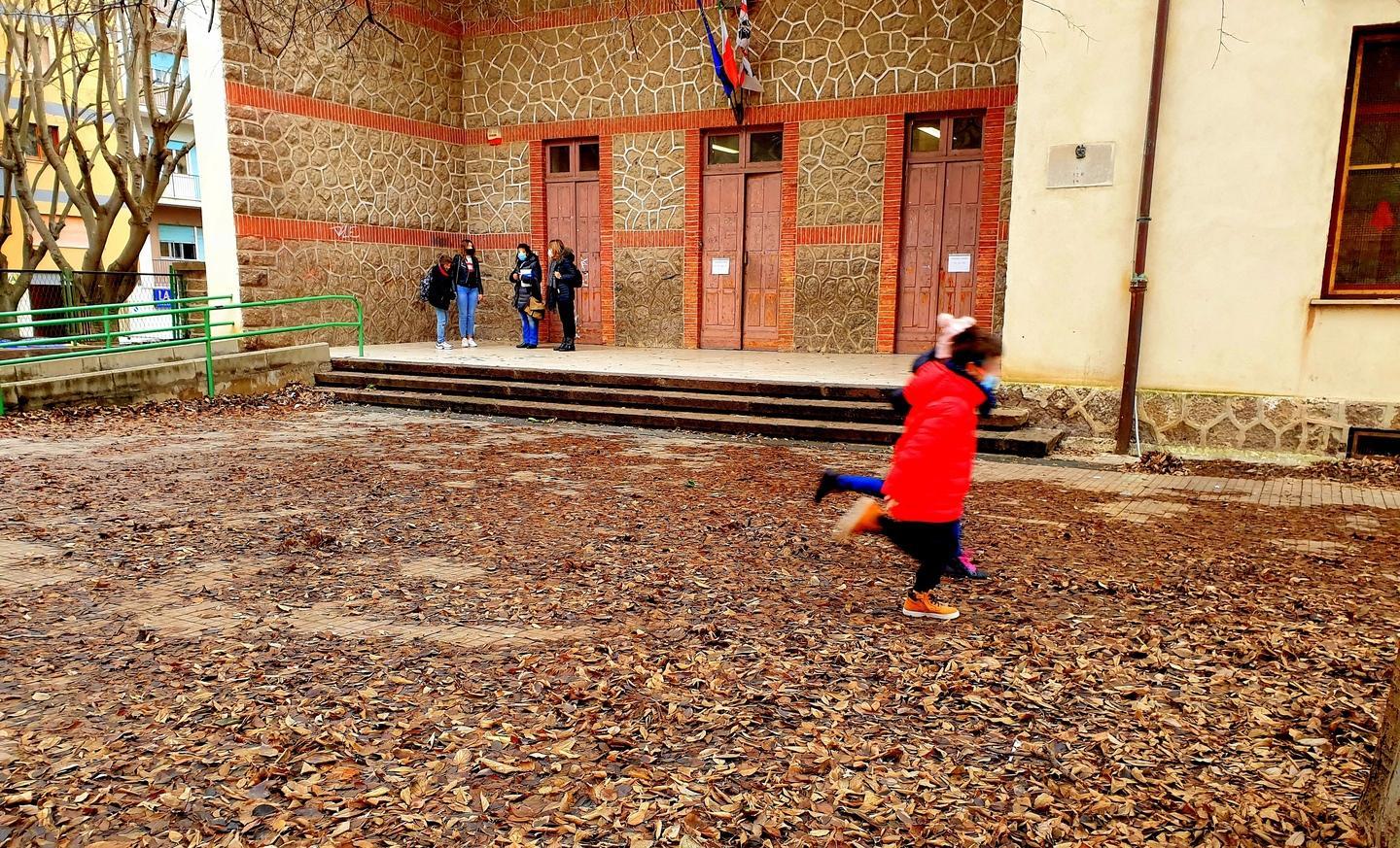 Rischio cadute per le foglie in cortile