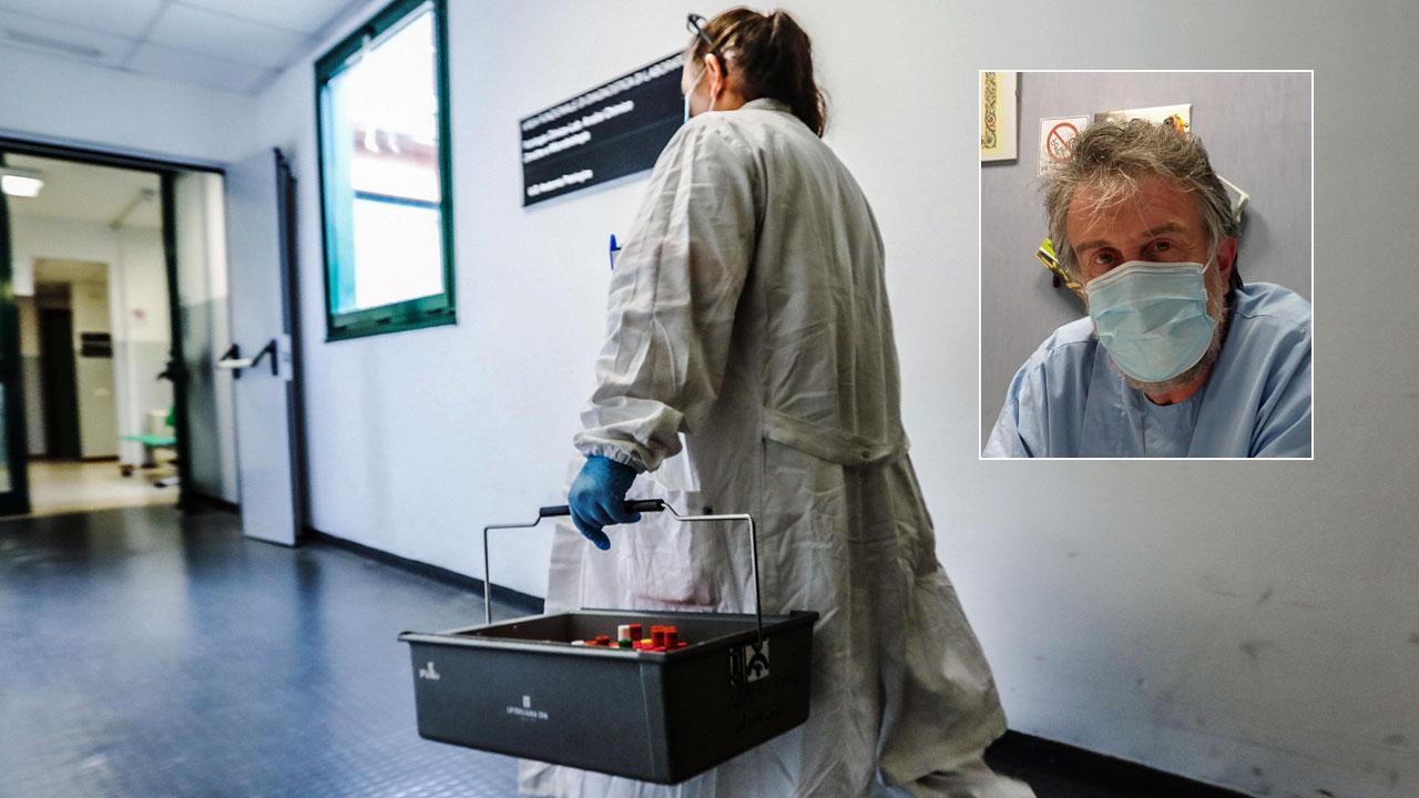 Provette vengono portate in laboratorio analisi. Nel riquadro il primario Alessio Bertini
