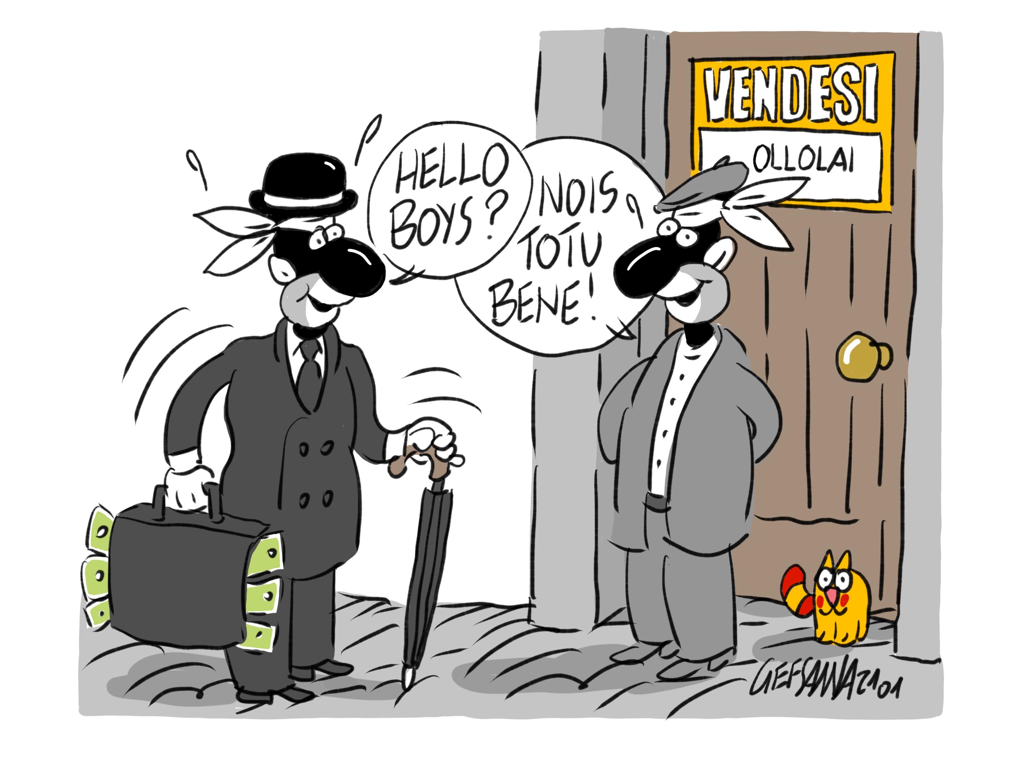 La vignetta di Gef: anche gli inglesi vogliono le case di Ollolai