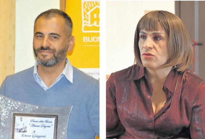 Enzo Giagoni nel 2014 e oggi che è diventato Carla