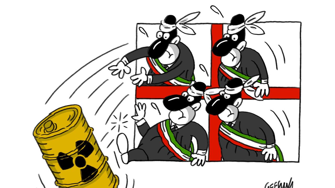 La vignetta di Gef: no dei sindaci sardi alle scorie radioattive