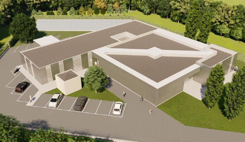 Il rendering del progetto d’ampliamento della Casa della salute, il nuovo distretto socio-sanitario in via Verdi a La Rosa di Terricciola