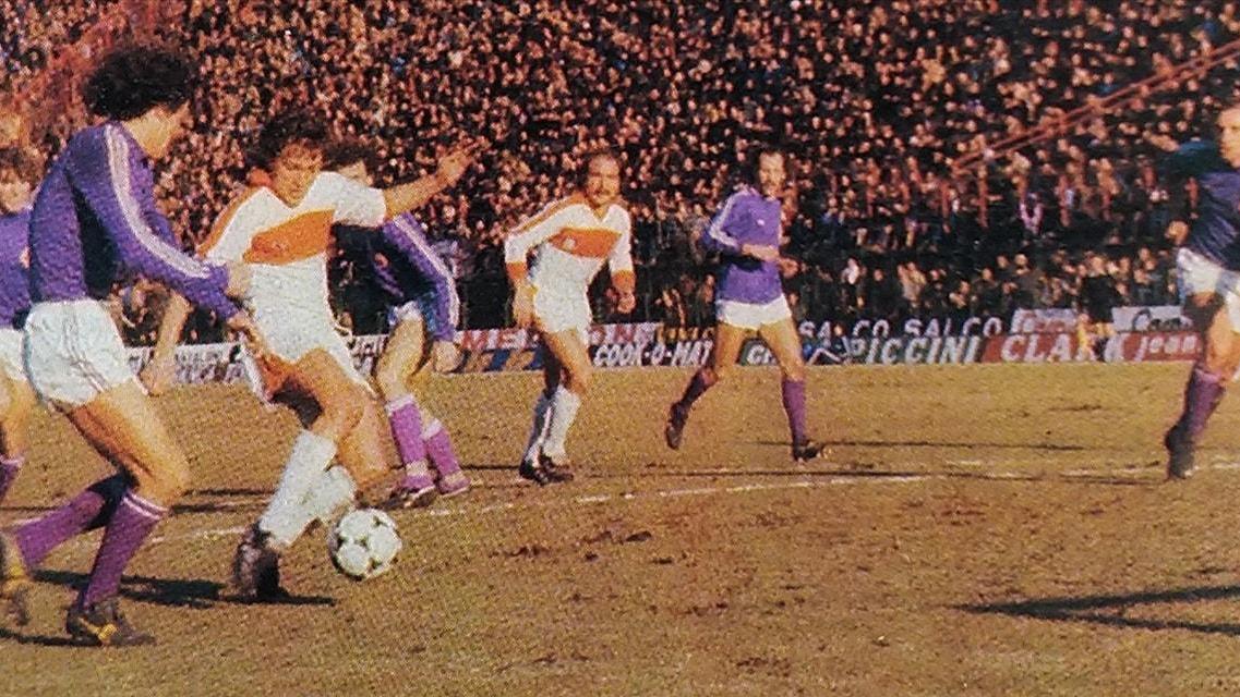 Il gol di Badiani che assicurò alla Pistoiese la vittoria per due a uno nella partita contro la Fiorentina il 18 gennaio 1981