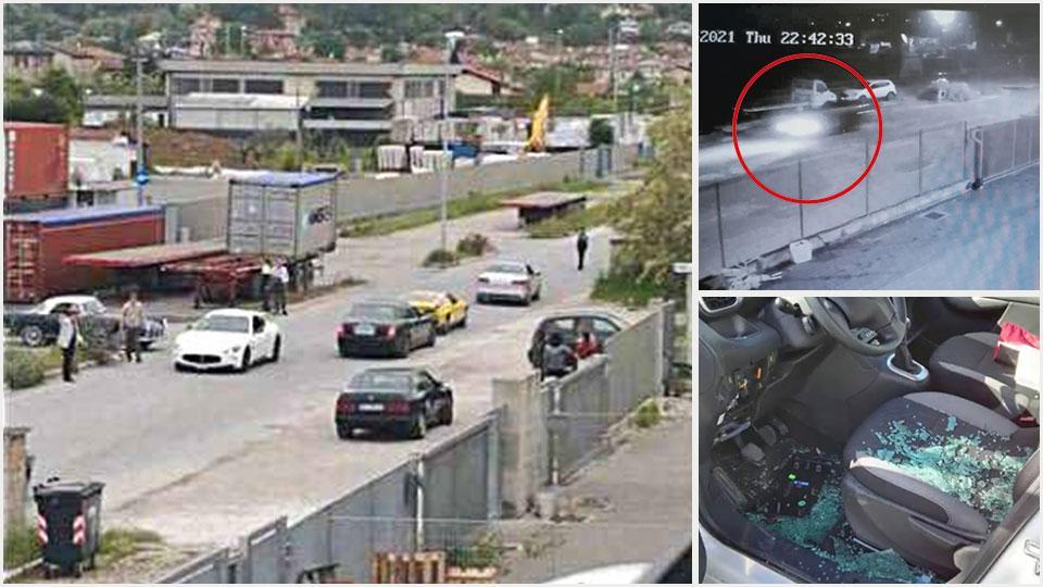 Nella foto grande una serie di Maserati, alcune d’epoca altre più recenti, riprese con un telefonino. Chi ha assistito alla scena racconta di un cronometrista, (l’uomo con il braccio alzato vicino l’auto bianca) che teneva i tempi sulle accelerazioni. In alto a destra il recente video con lo schianto di un’auto in corsa sullo stesso rettilineo, il 7 gennaio scorso. In basso a destra il tentativo di furto di un’auto parcheggiata nel 2016
