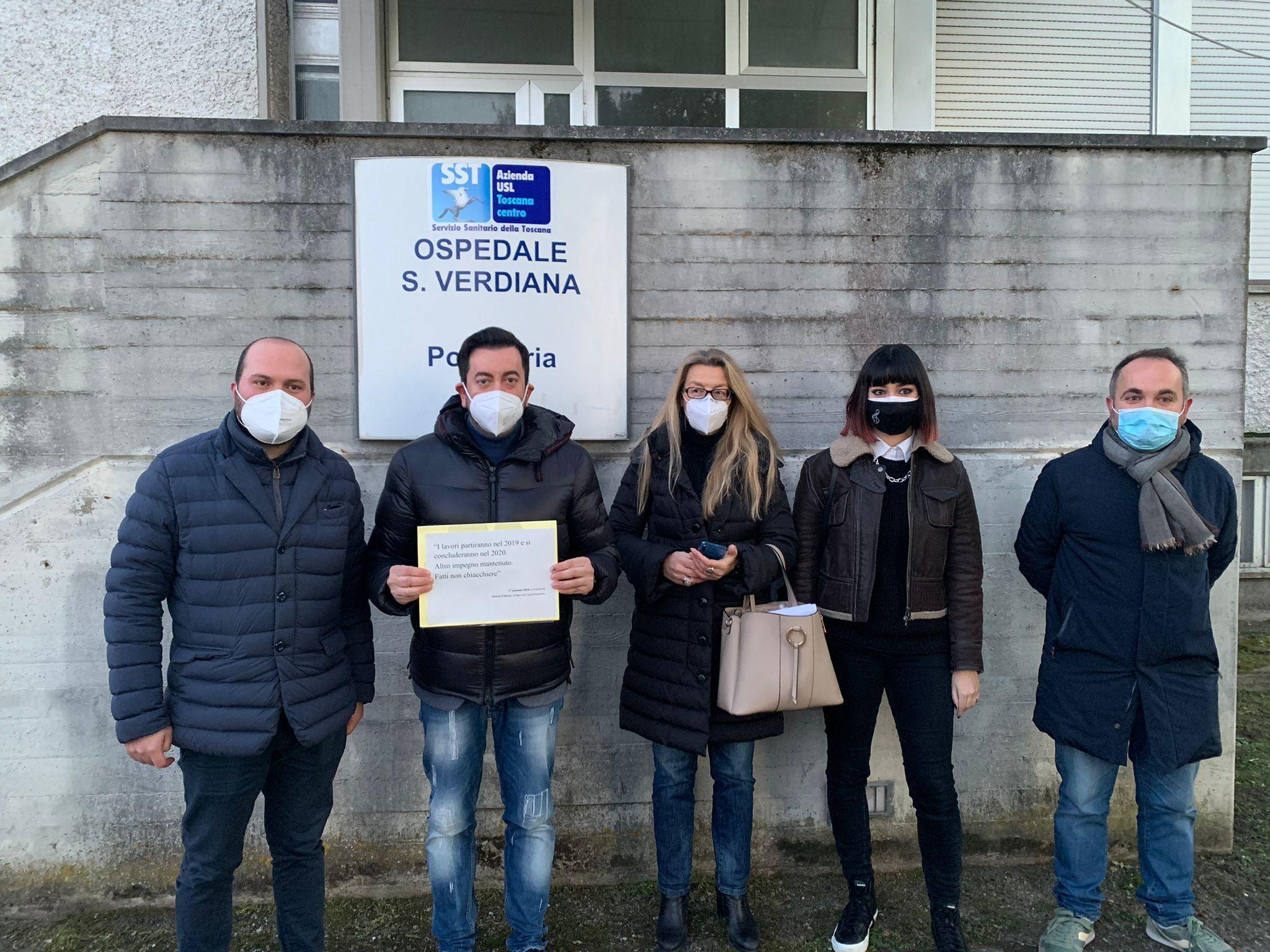 Il sopralluogo della delegazione di Fratelli d'Italia all'ospedale Santa Verdiana di Castelfiorentino