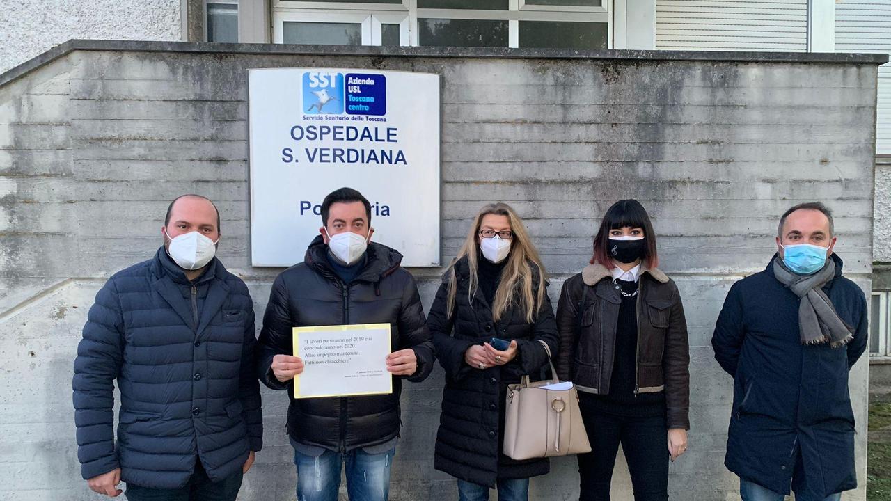 Il sopralluogo della delegazione di Fratelli d'Italia all'ospedale Santa Verdiana di Castelfiorentino