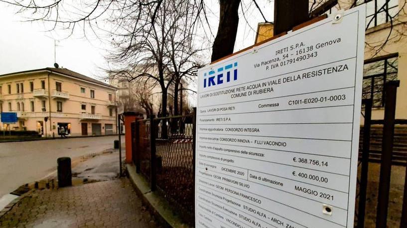 Il cantiere in viale Resistenza Rubiera
