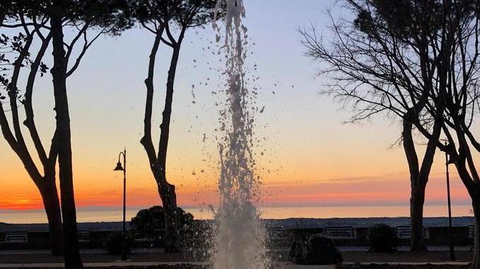 Una luce magica alla fontana del Belvedere