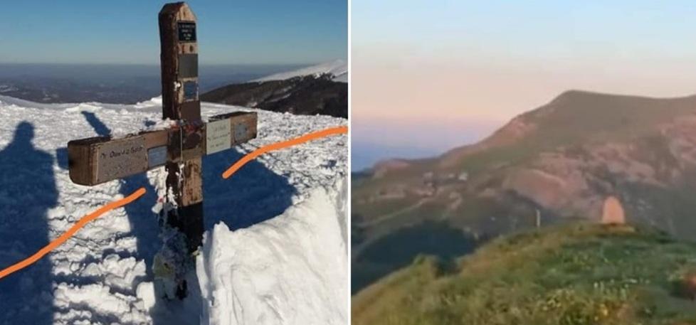 Monte Spigolino, il terrazzo di neve in realtà è sul vuoto