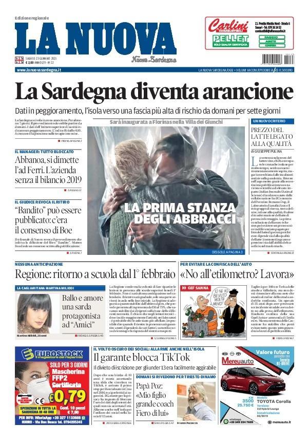 La Nuova Sardegna - Prima Pagina - 23 gennaio 2021
