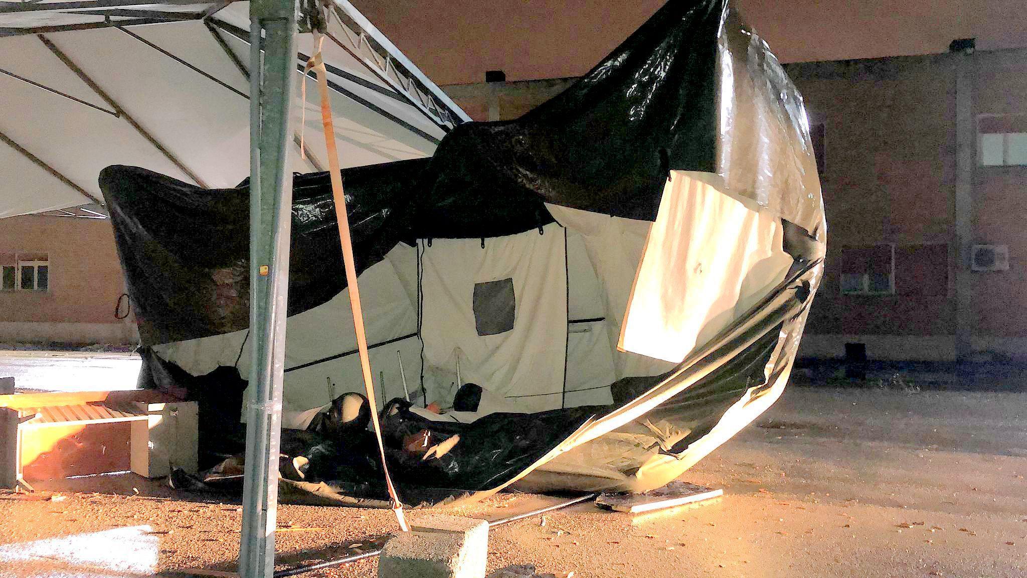 I danni all'ospedale San Camillo (foto Ivan Nuvoli)