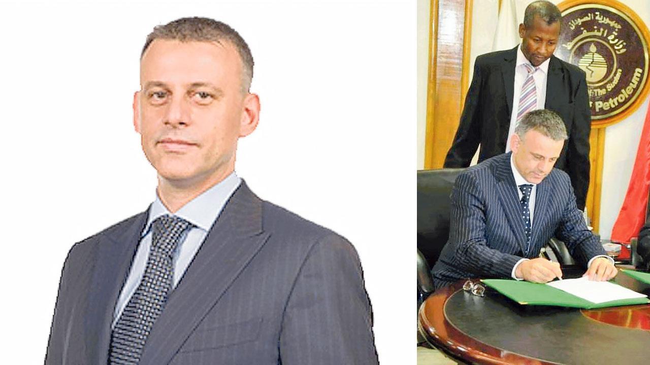 Franco Favilla, 54 anni, amministratore delegato della Seasif Holding; a destra Favilla durante la firma di un contratto per l’azienda petrolifera